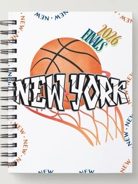 New York Basketball Spiral Notebook - Orange/White